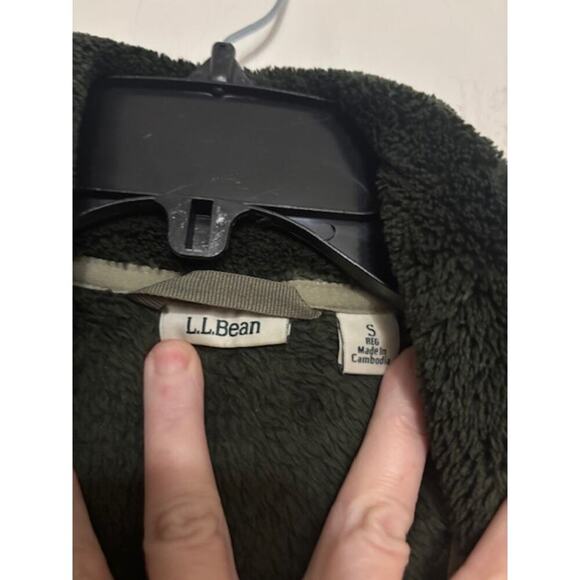 L.L.Bean Women's Hi-Pile Fleece Jacket Pullover Quarter Snap Dark Green Small - Picture 5 of 7